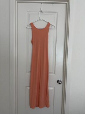 Caution To The Wind Sleeveless Maxi Dress in Coral Peach